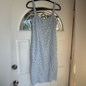 Princess Polly Light Blue Floral Dress Size 6
